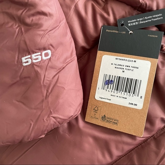 The North Face Women’s Palomar Down Parka Coat Marron Purple Size Medium New - Picture 6 of 13